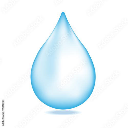 vector illustration of a single blue shiny liquid soap or oil drop