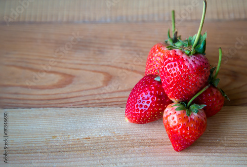 fresh strawberry on wooden background