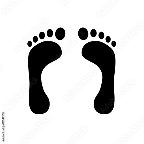 silhouette of a footprint. Black foot print