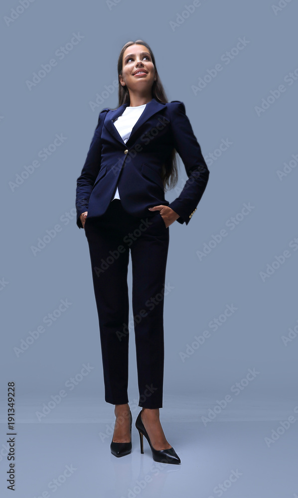 bottom view of confident business woman bottom view of confident business woman