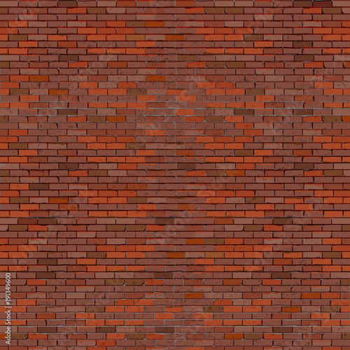 Realistic brick wall red
