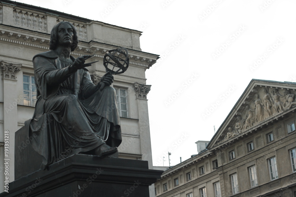Statue of Copernicus in central Warsaw, Poland.