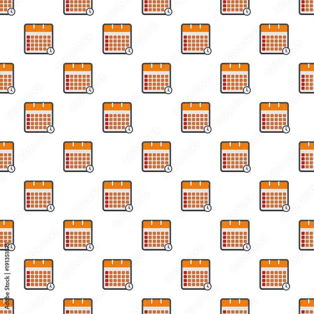 Calendar time pattern seamless in flat style for any design Calendar time pattern seamless in flat style for any design