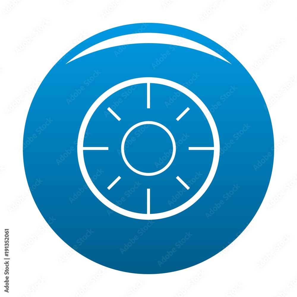 Backsight icon vector blue circle isolated on white background Backsight icon vector blue circle isolated on white background