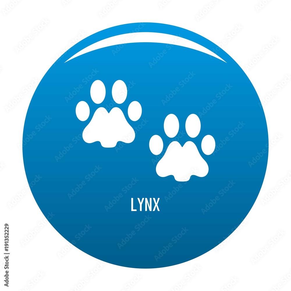 Lynx step icon vector blue circle isolated on white background Lynx step icon vector blue circle isolated on white background