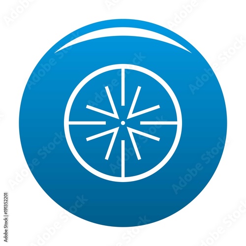 Center target icon vector blue circle isolated on white background 