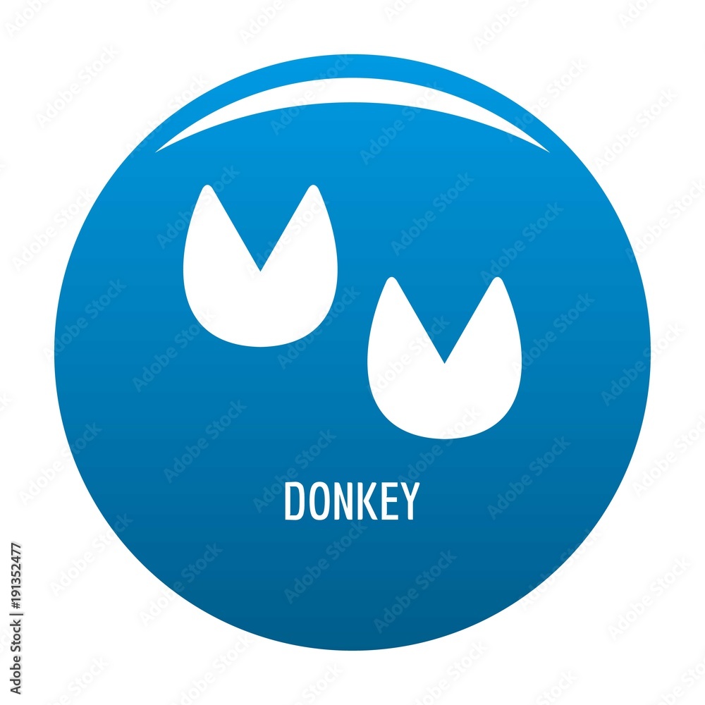 Donkey step icon vector blue circle isolated on white background Donkey step icon vector blue circle isolated on white background