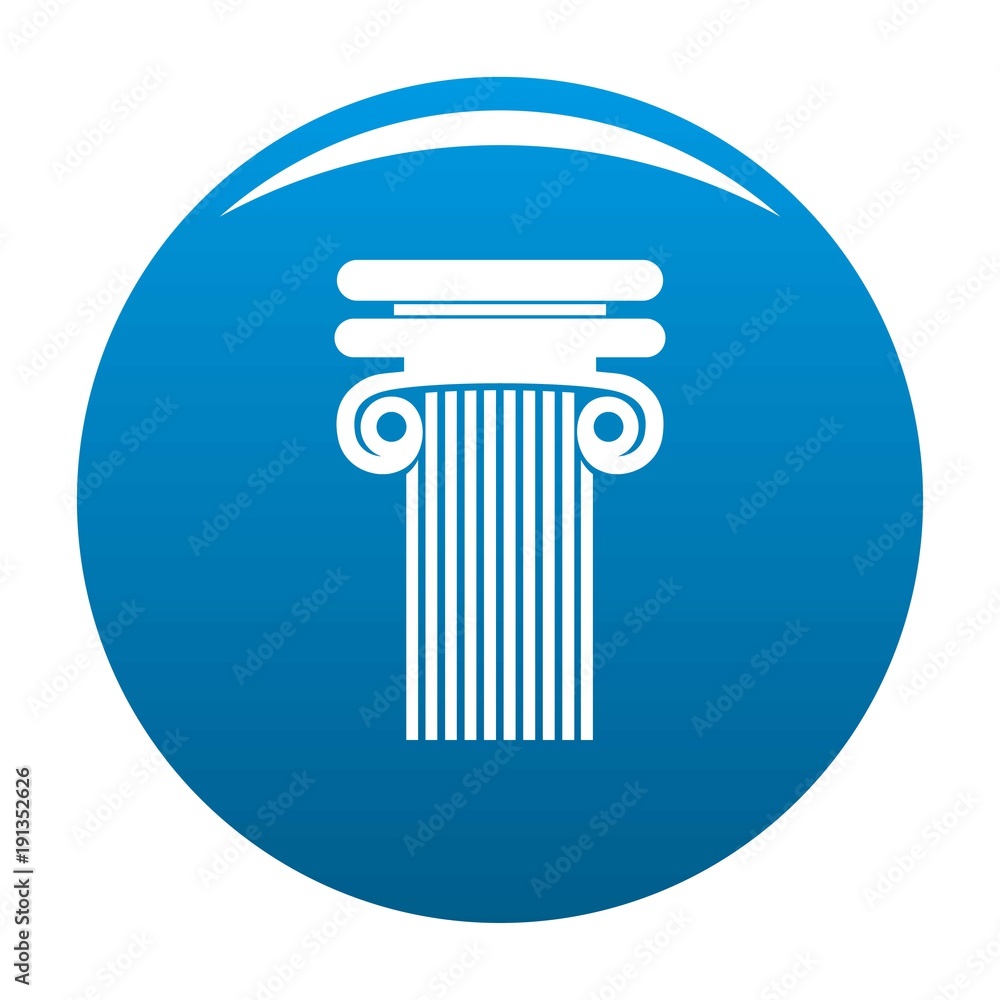 Column with curl icon vector blue circle isolated on white background Column with curl icon vector blue circle isolated on white background