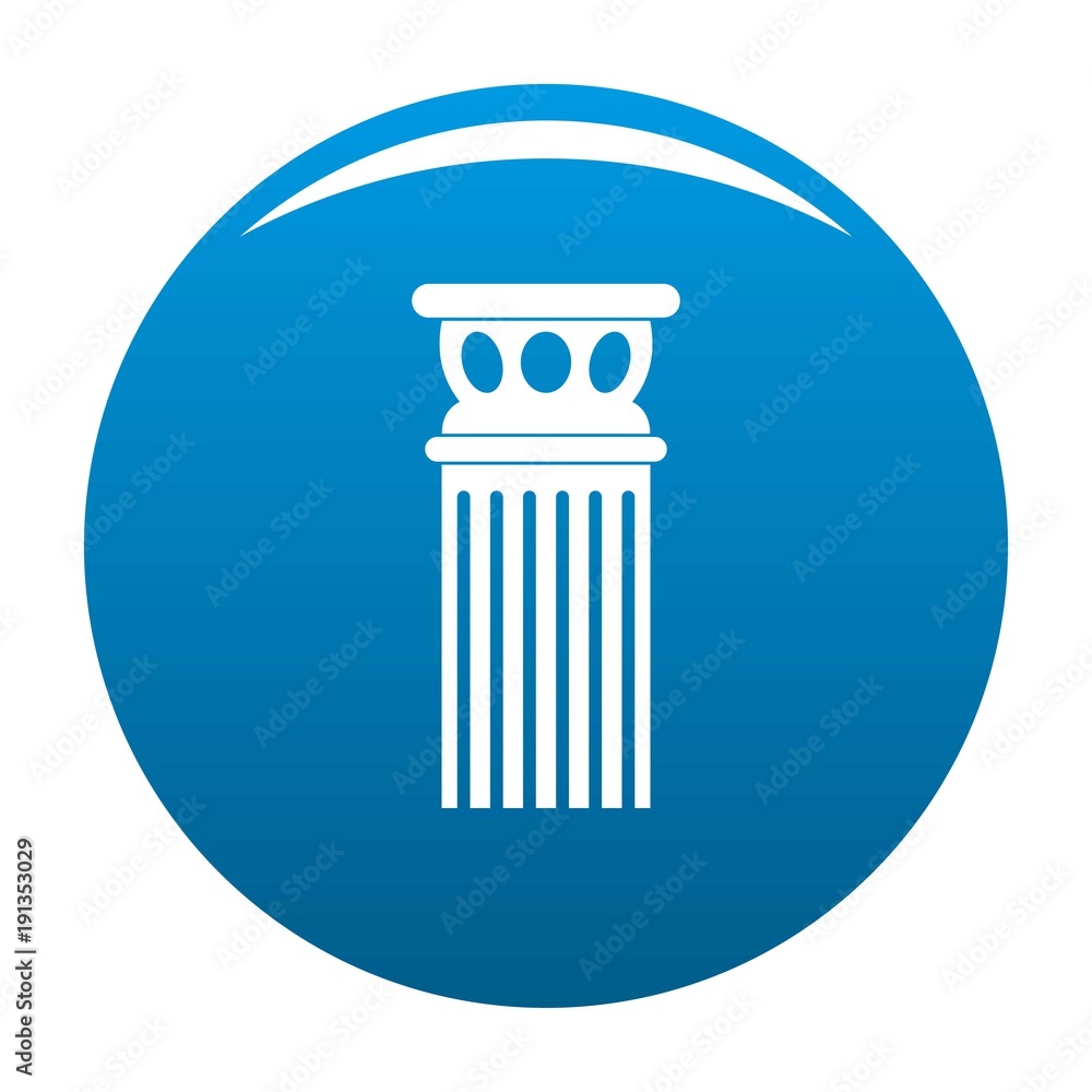 Ancient column icon vector blue circle isolated on white background Ancient column icon vector blue circle isolated on white background