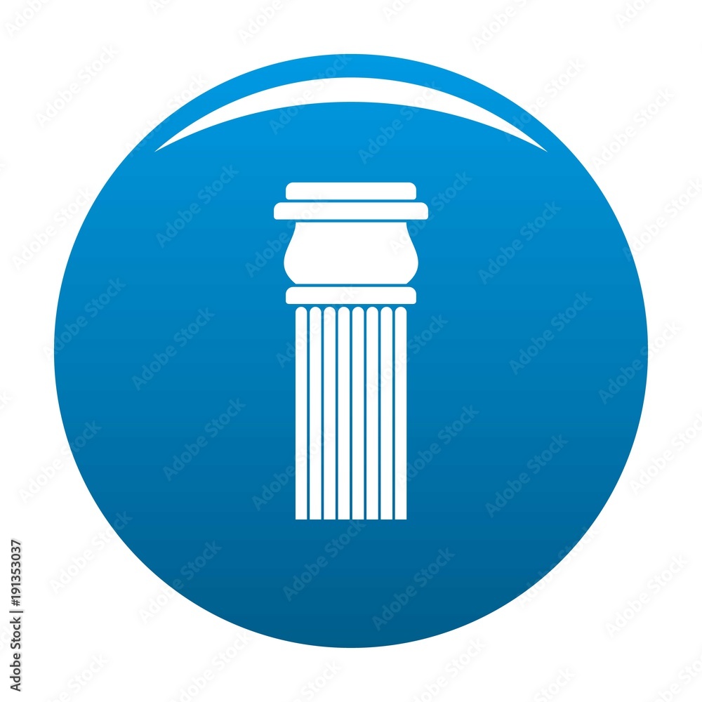 Stone column icon vector blue circle isolated on white background Stone column icon vector blue circle isolated on white background