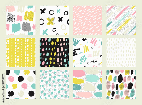 Collections of colorful seamless pattern.