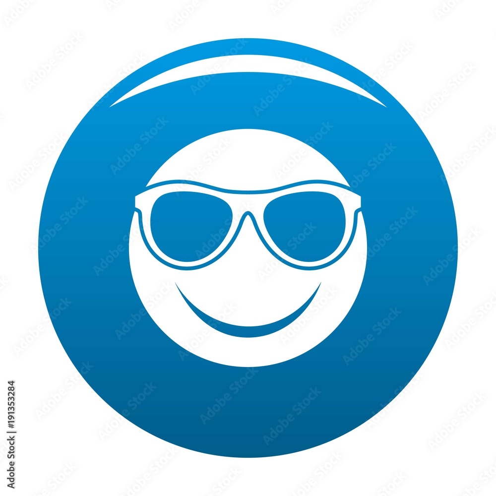 Smile icon vector blue circle isolated on white background Smile icon vector blue circle isolated on white background