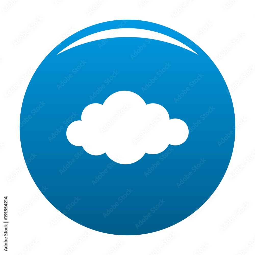 Cloud in sky icon vector blue circle isolated on white background Cloud in sky icon vector blue circle isolated on white background