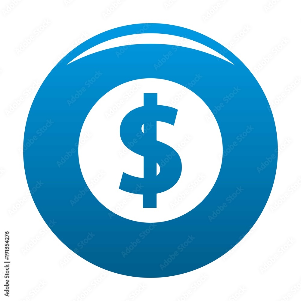Dollar icon vector blue circle isolated on white background Dollar icon vector blue circle isolated on white background