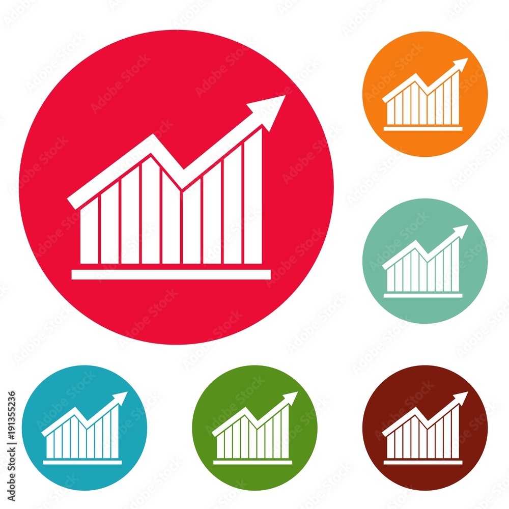 Best graph icons circle set vector isolated on white background Best graph icons circle set vector isolated on white background