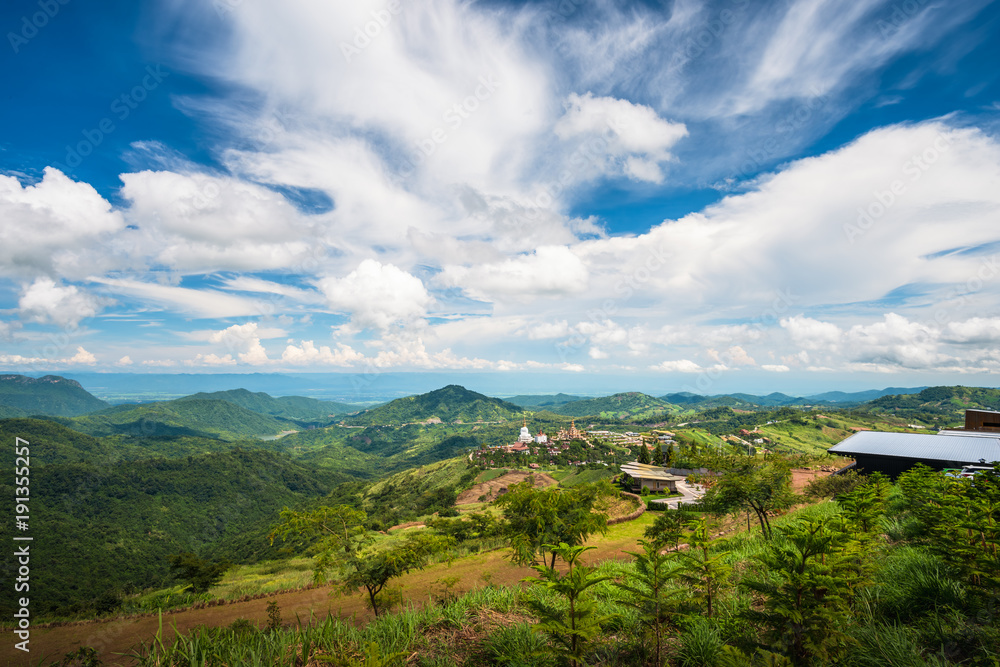 Aerial view landscape from the top of mountain