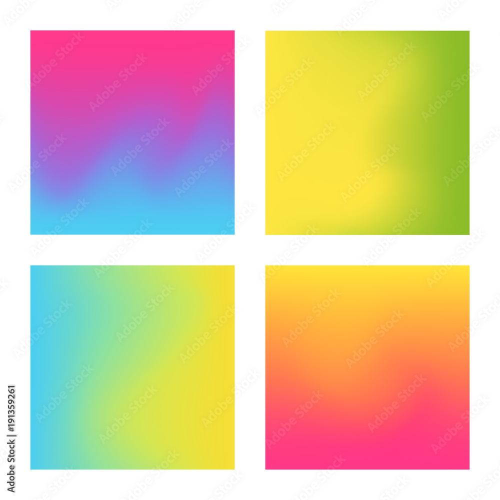 Set of vibrant color gradient mesh backgrounds