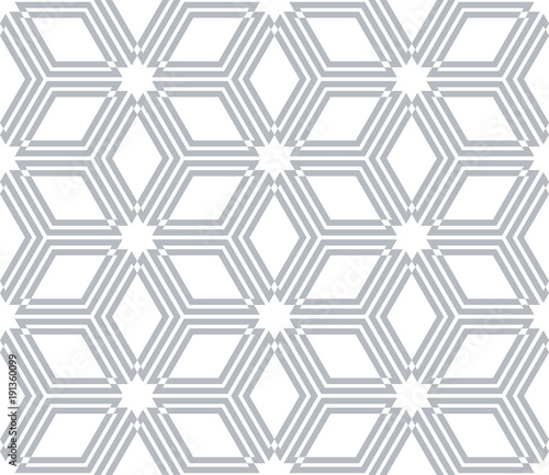 Seamless diamonds and hexagons pattern. Geometric texture.