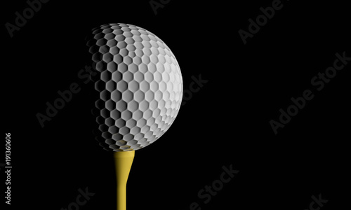Golf ball Macro closeup 3D rendering
