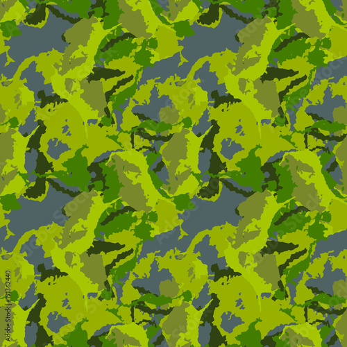 Bright forest spring or summer camouflage of various shades of green and gray