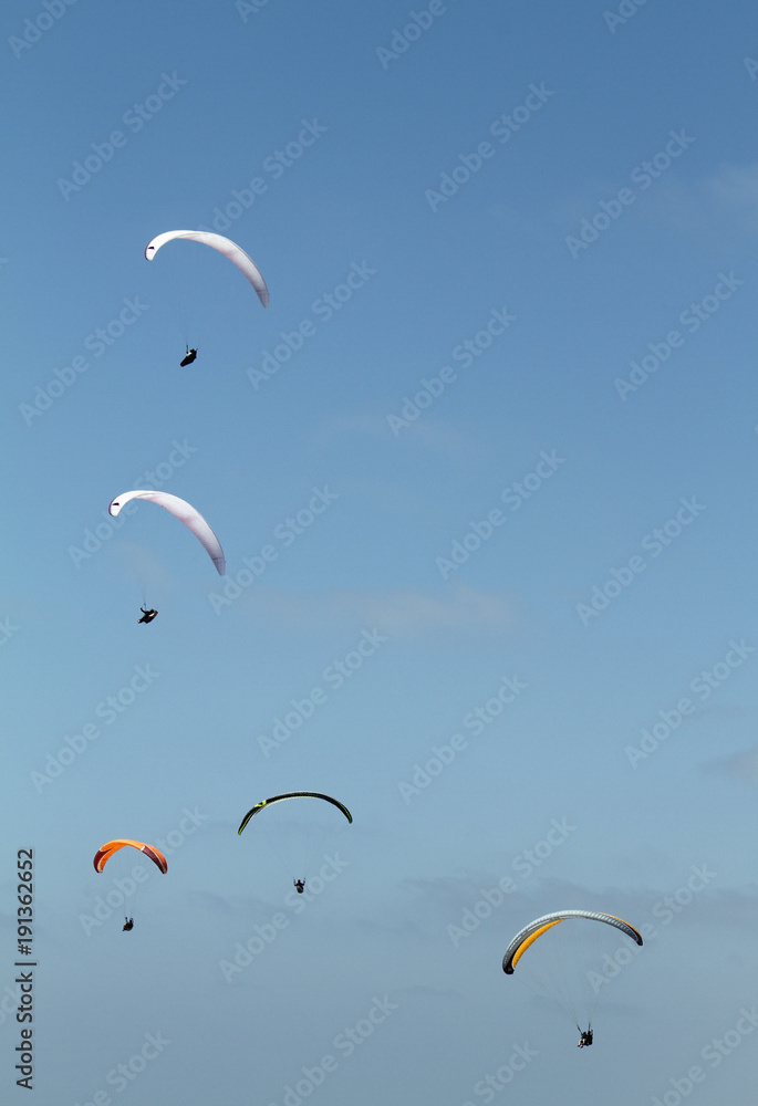 Paragliding at the coast of La Jolla, California Paragliding at the coast of La Jolla, California