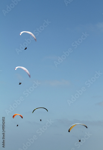 Paragliding at the coast of La Jolla, California