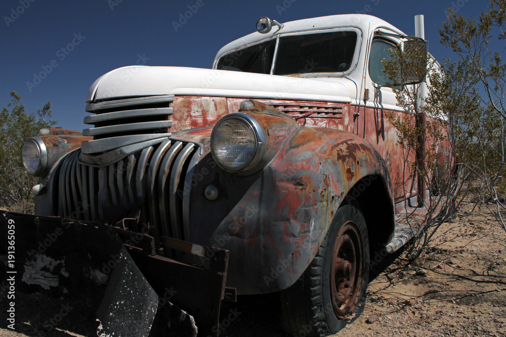 Abandoned car in Death Valley, California