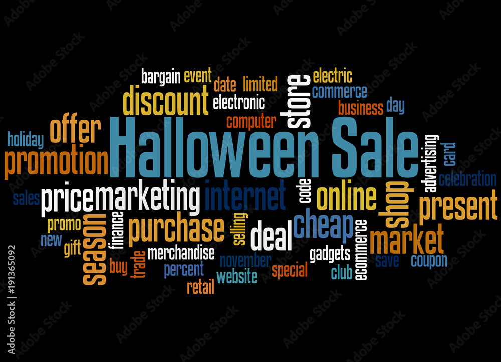 Halloween sale word cloud concept 2 Halloween sale word cloud concept 2
