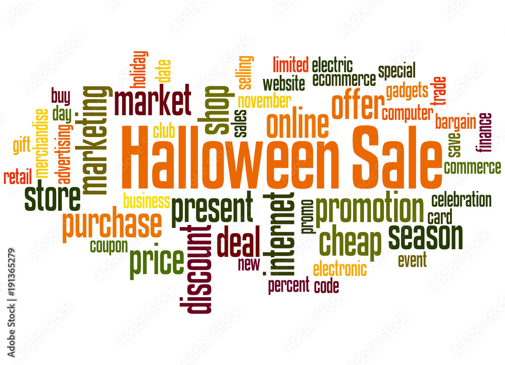 Halloween sale word cloud concept 3 Halloween sale word cloud concept 3