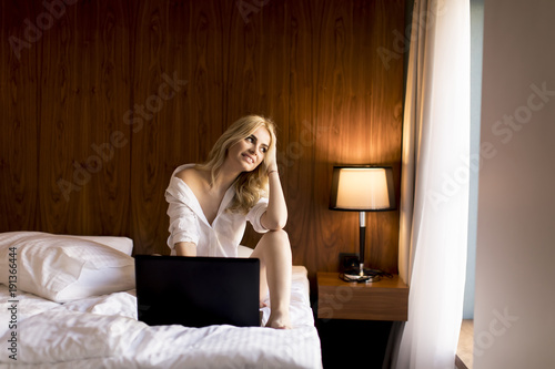 Smiling casual young woman ...