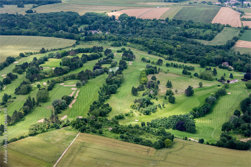 vue aérienne du golf de la Chouette près de Gaillonet dans les Yvelines en France