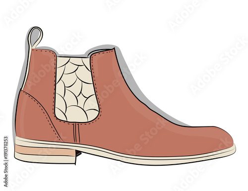 Chelsea. Boots in pink and pale pink colors on the white background eps 10 illustration