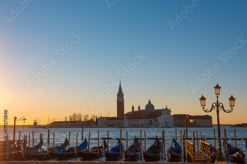 Venice Italy gondolas at sunrise © nevodka.com