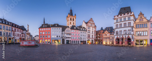 Twilight panorama of the historic city of Trier, Rheinland-Pfalz, Germany
