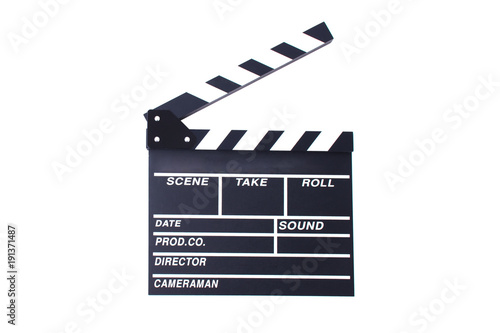 Fotografie Clapperboard or slate for director cut scene in action movie for role play
