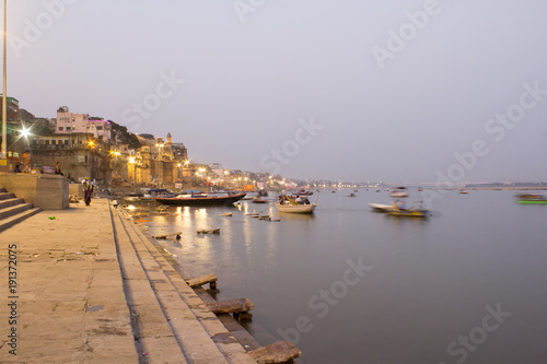 Varanasi City  Ganges River and Boats  Uttar Pradesh  India  