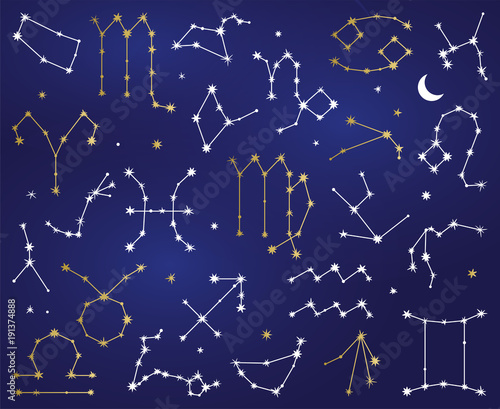 Vector Collection of Zodiac Sign Constellations