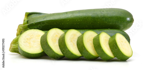 zucchini courgette Isolated on white