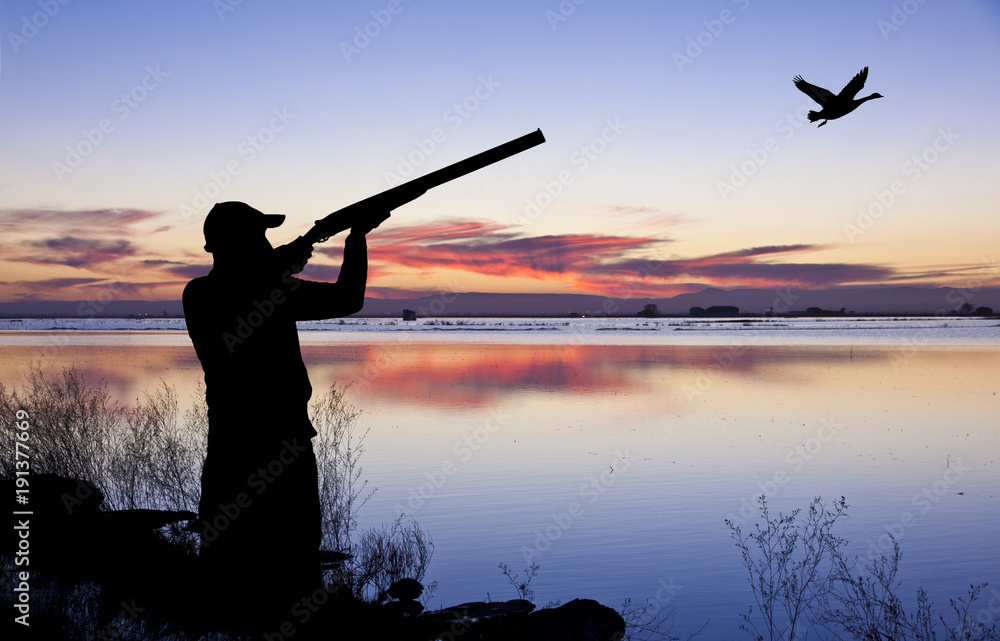 cazador en el paisaje Photos | Adobe Stock