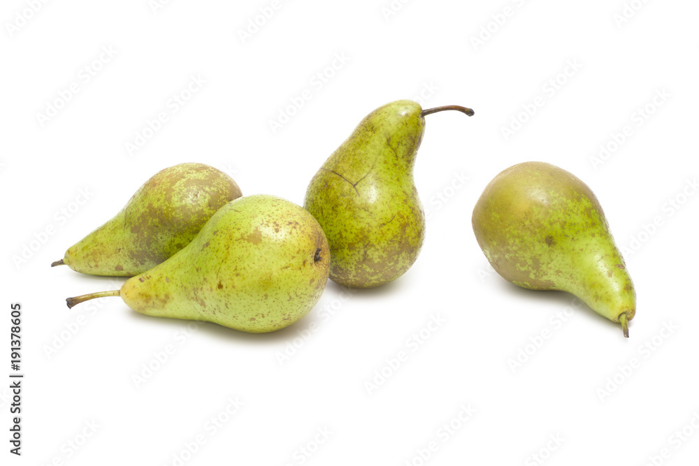 Pears on a white background. Composition of pears on a white background. Pears on a white background. Composition of pears on a white background.