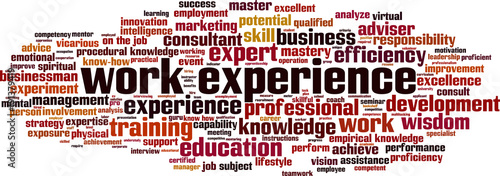 Work experience word cloud