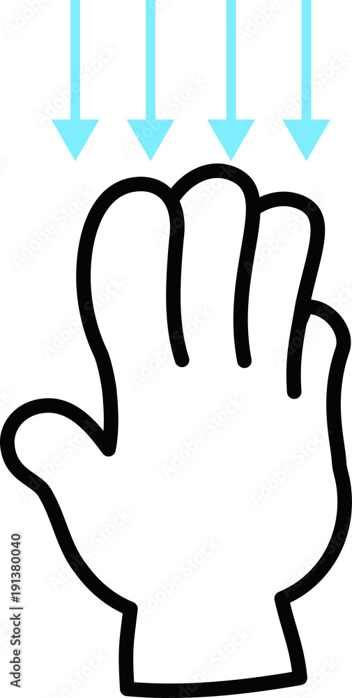 Obraz premium タッチジェスチャ 四本指で閉じる