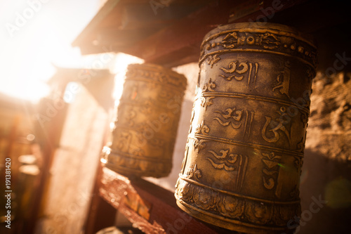 Buddhist prayer drums