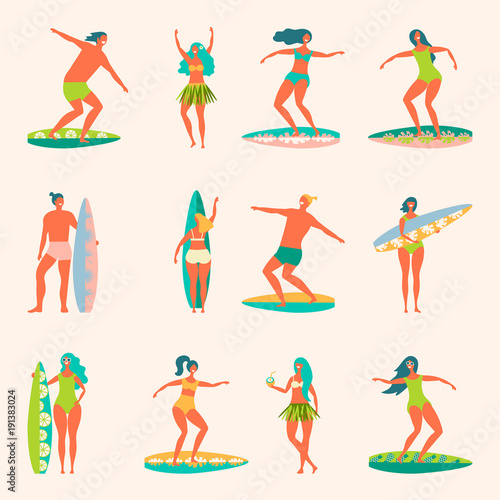 people with surfers