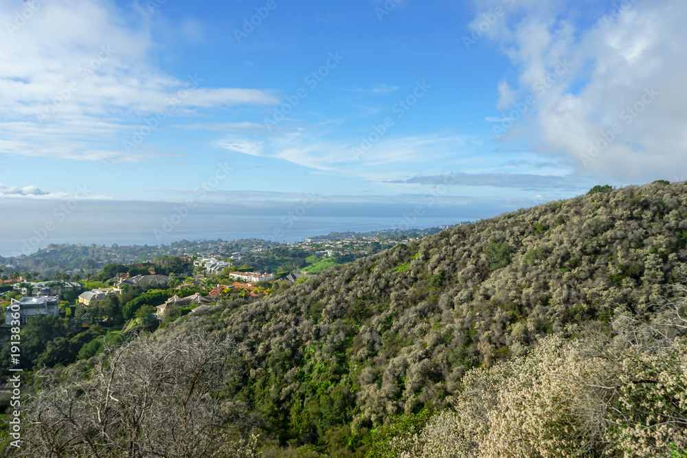 Nature walk in hills above city