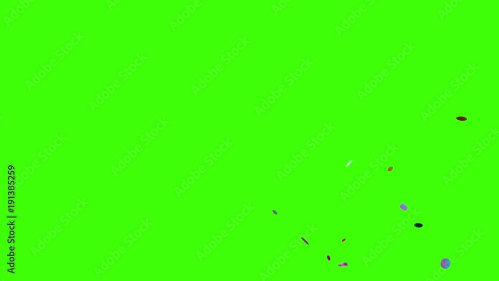 Confetti Party Popper Explosions on a Green Background, Two options 3d animation, 4K. Confetti Party Popper Explosions on a Green Background, Two options 3d animation, 4K.