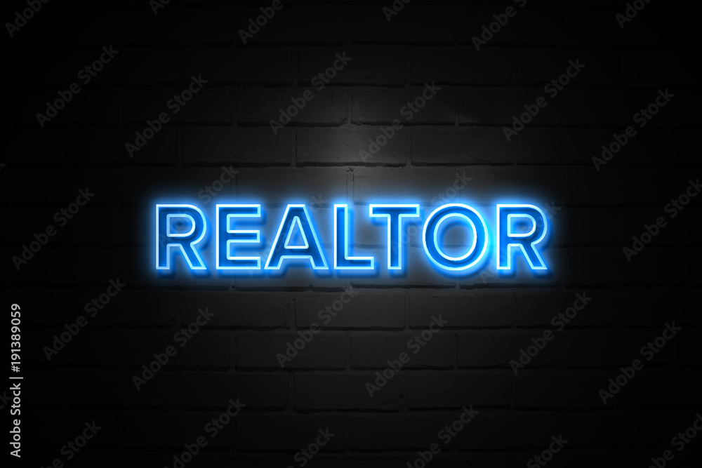 Realtor neon Sign on brickwall