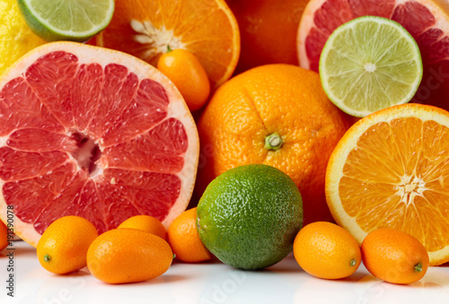 Close up of citrus fruits.