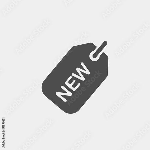 Label novelty flat vector icon. Tag novelty flat vector icon