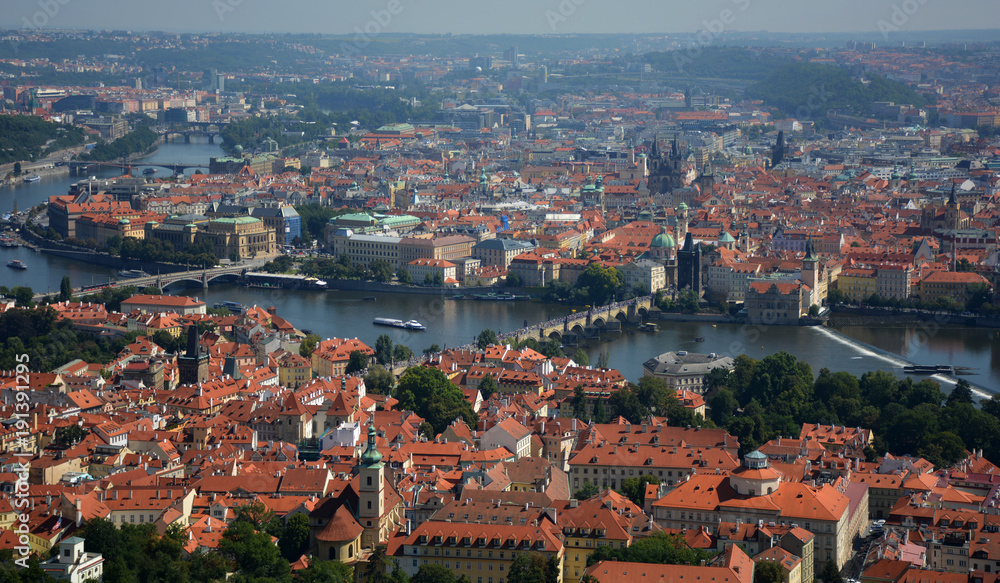 High view Prague panorama